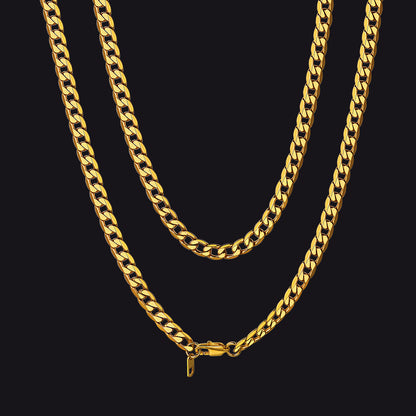 Cuban Link Curb Chain Stainless Steel Necklace for Men Women