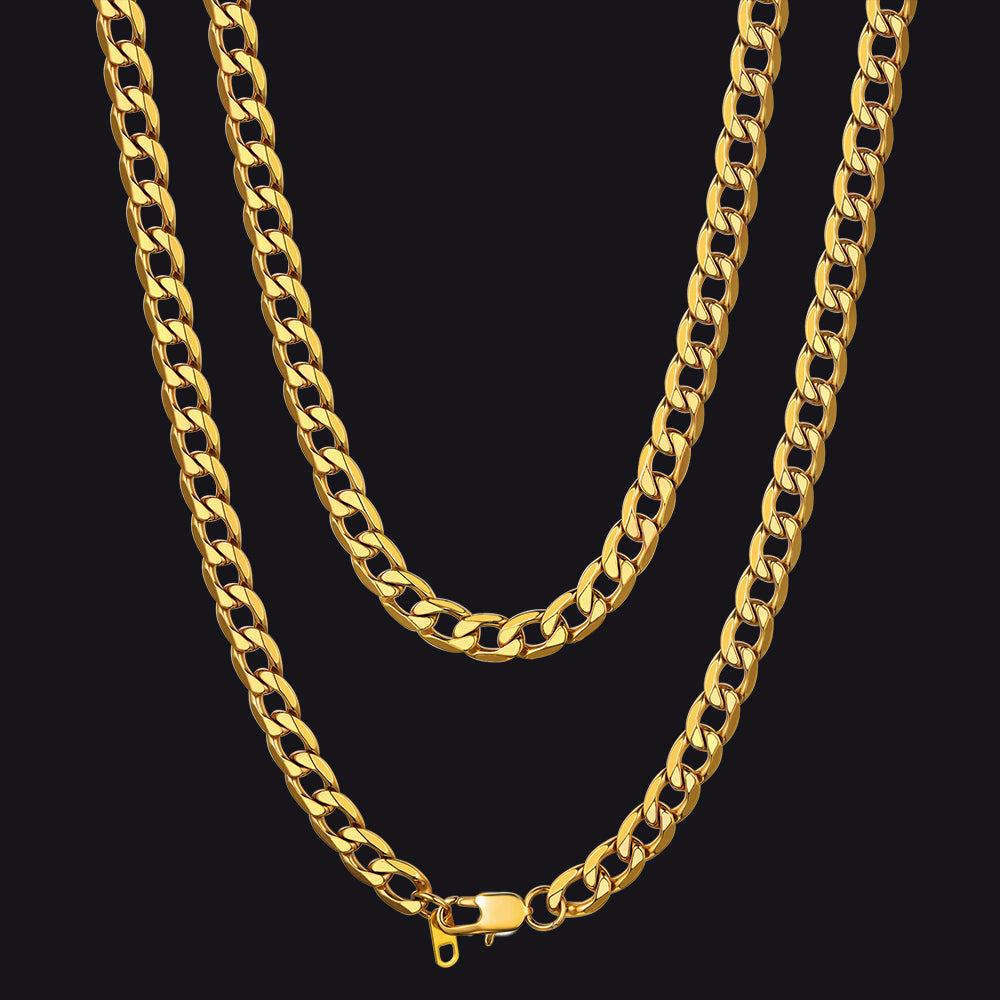 Cuban Link Curb Chain Stainless Steel Necklace for Men Women