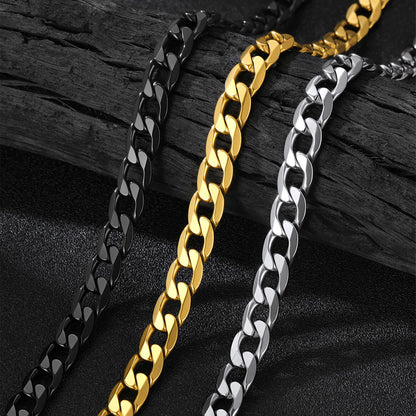 Chunky Cuban Link Curb Chain Necklace for Men Women, 4/6/9/13mm Wide