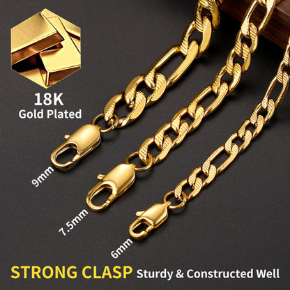 Gold chain with a strong clasp on a dark background