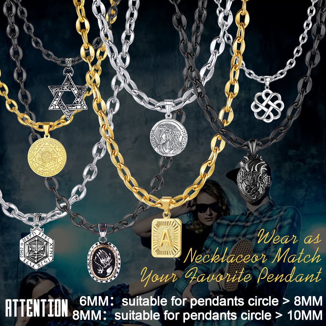 Stainless Steel Twisted Rolo Link Chain Necklace