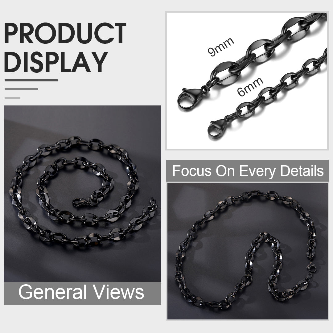 6mm vs 9mm Chain Width Comparison Side View