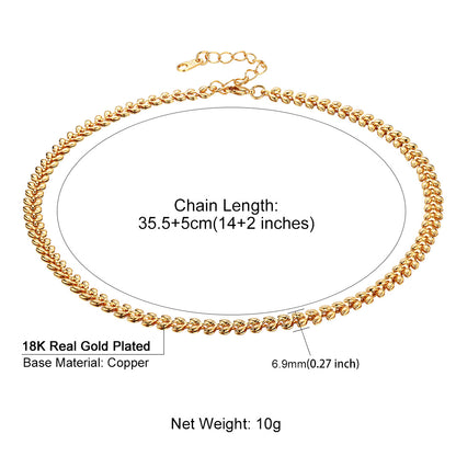 Flash Sale 14 inches Wheat Leaf Chain Choker Necklace