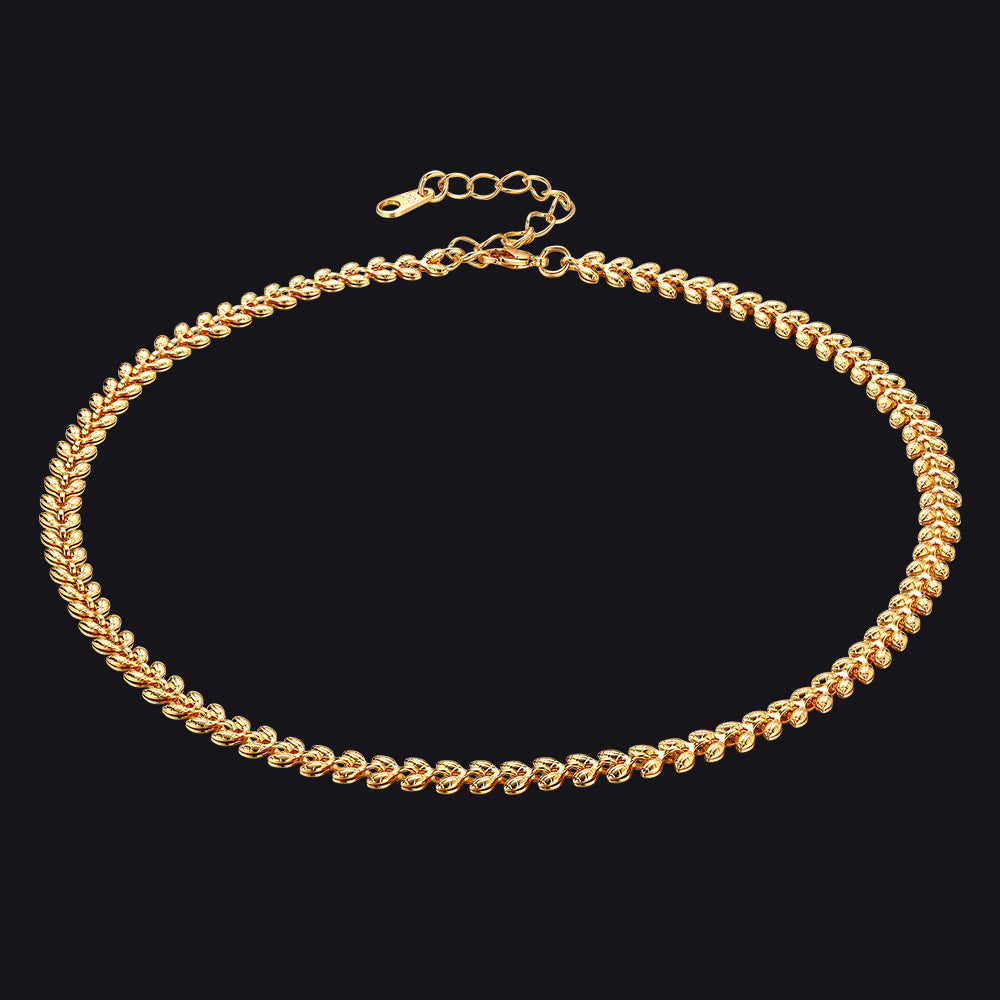 Flash Sale 14 inches Wheat Leaf Chain Choker Necklace