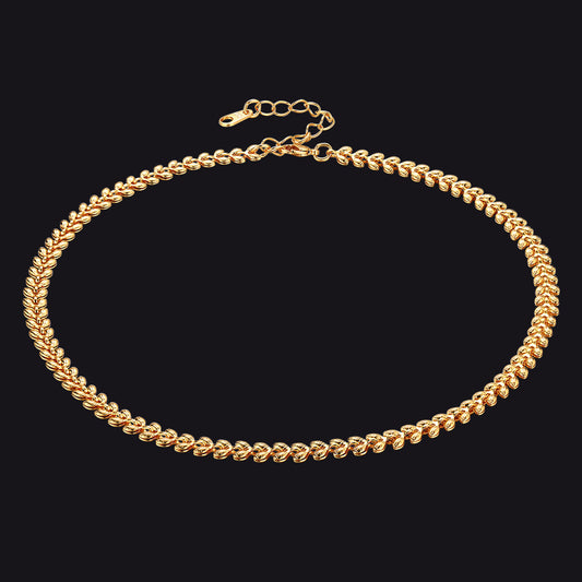 Flash Sale 14 inches Wheat Leaf Chain Choker Necklaceimg