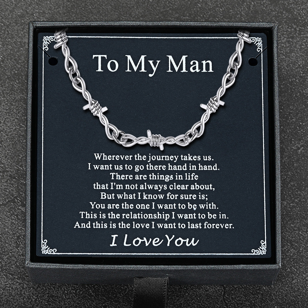 Gothic necklace in black gift box with “for my men” card