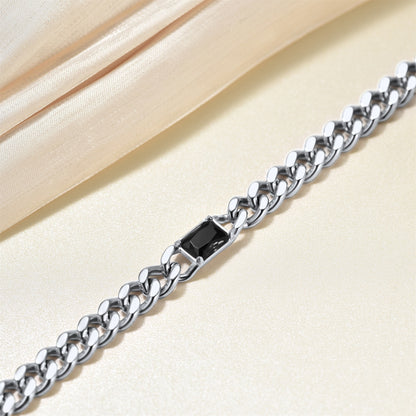  7mm CZ Birthstone Cuban Link Choker Necklace 16 inch