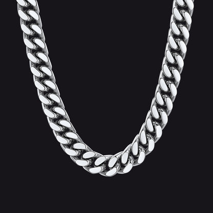 14mm/steel Chunky Cuban link chain choker necklace for women