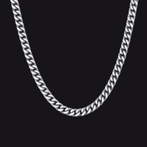 5mm/steel Chunky Cuban link chain choker necklace for women