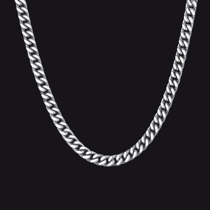 5mm/steel Chunky Cuban link chain choker necklace for women