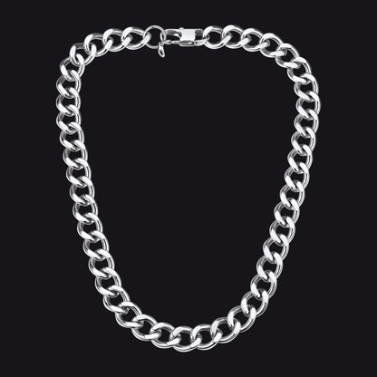 Chunky Cuban Link Chain Necklace – Steel 12MM Width