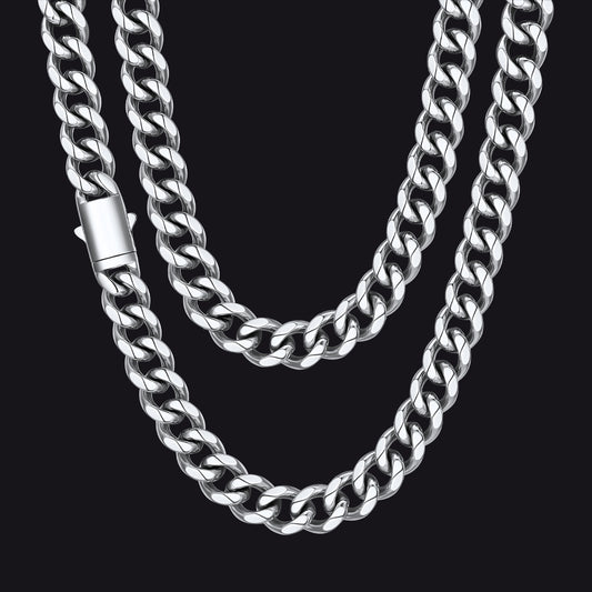 Engraved Cuban Link Chain Necklace for Men 6/9/12mm Widthimg
