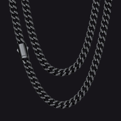 Engraved Cuban Link Chain Necklace for Men 6/9/12mm Width