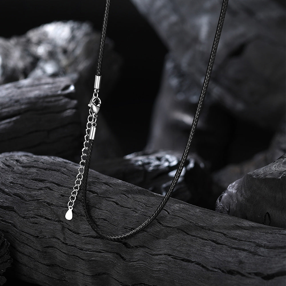 1.5/2/3mm Wide Wax Rope Braided Leather Necklaces