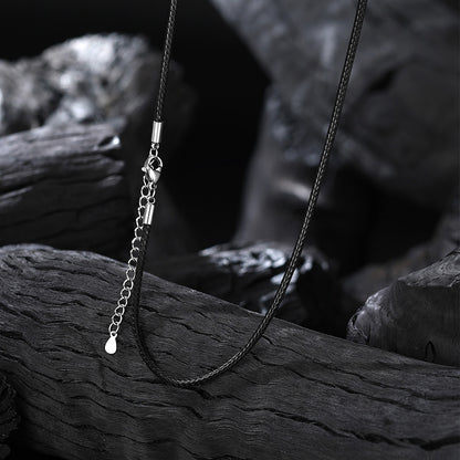 1.5/2/3mm Wide Wax Rope Braided Leather Necklaces