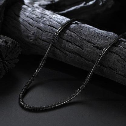 1.5/2/3mm Wide Wax Rope Braided Leather Necklaces