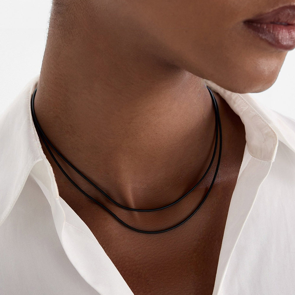 1.5/2/3mm Wide Wax Rope Braided Leather Necklaces