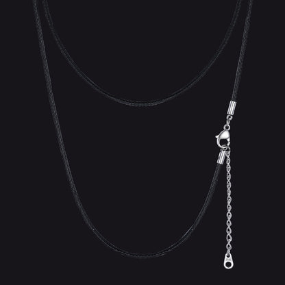 1.5/2/3mm Wide Wax Rope Braided Leather Necklaces