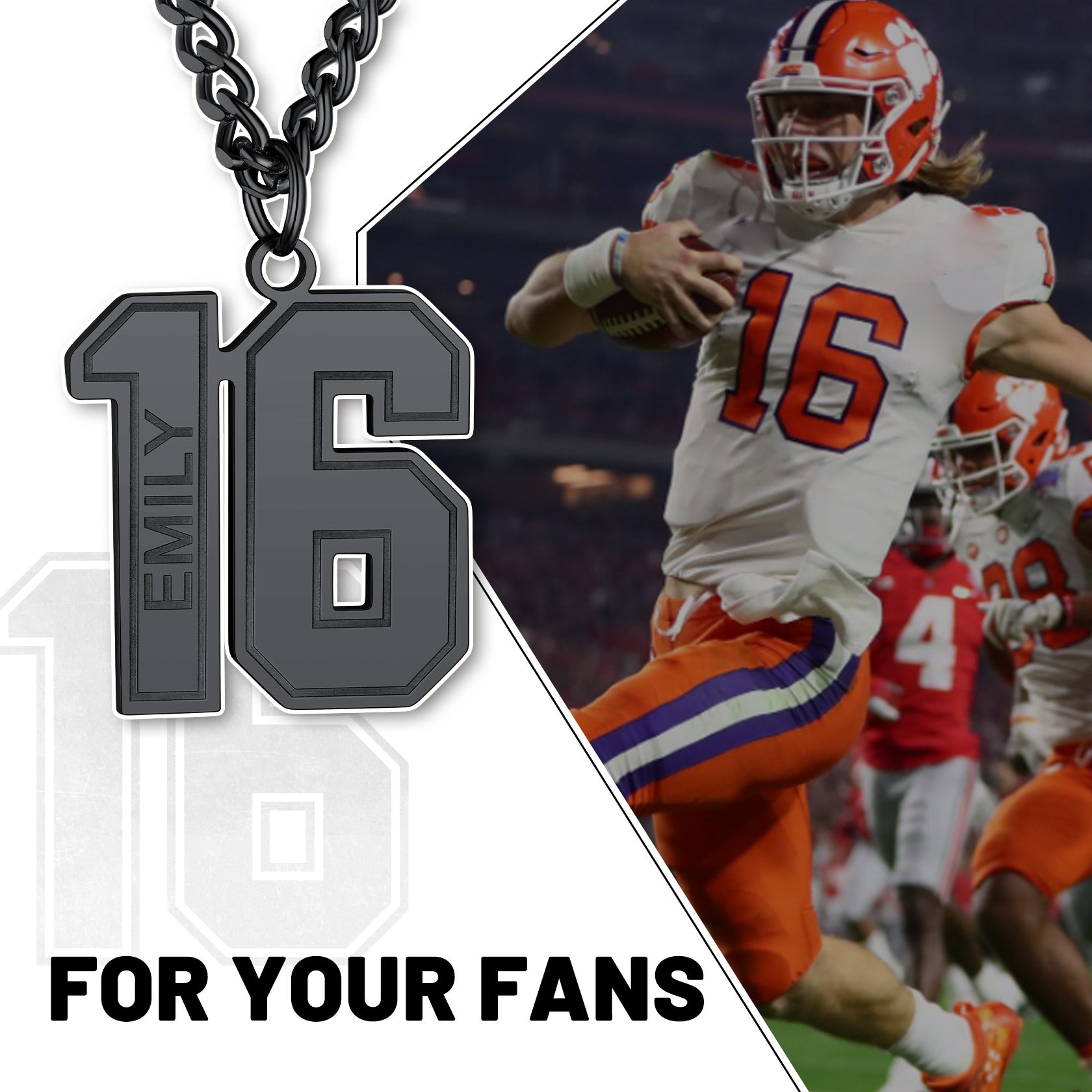 Custom Sports Jersey Number Necklace for Sport Fans, Gift for Men