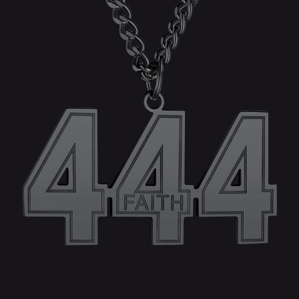 Custom 3 Digits / Black Custom Sports Jersey Number Necklace for Sport Fans