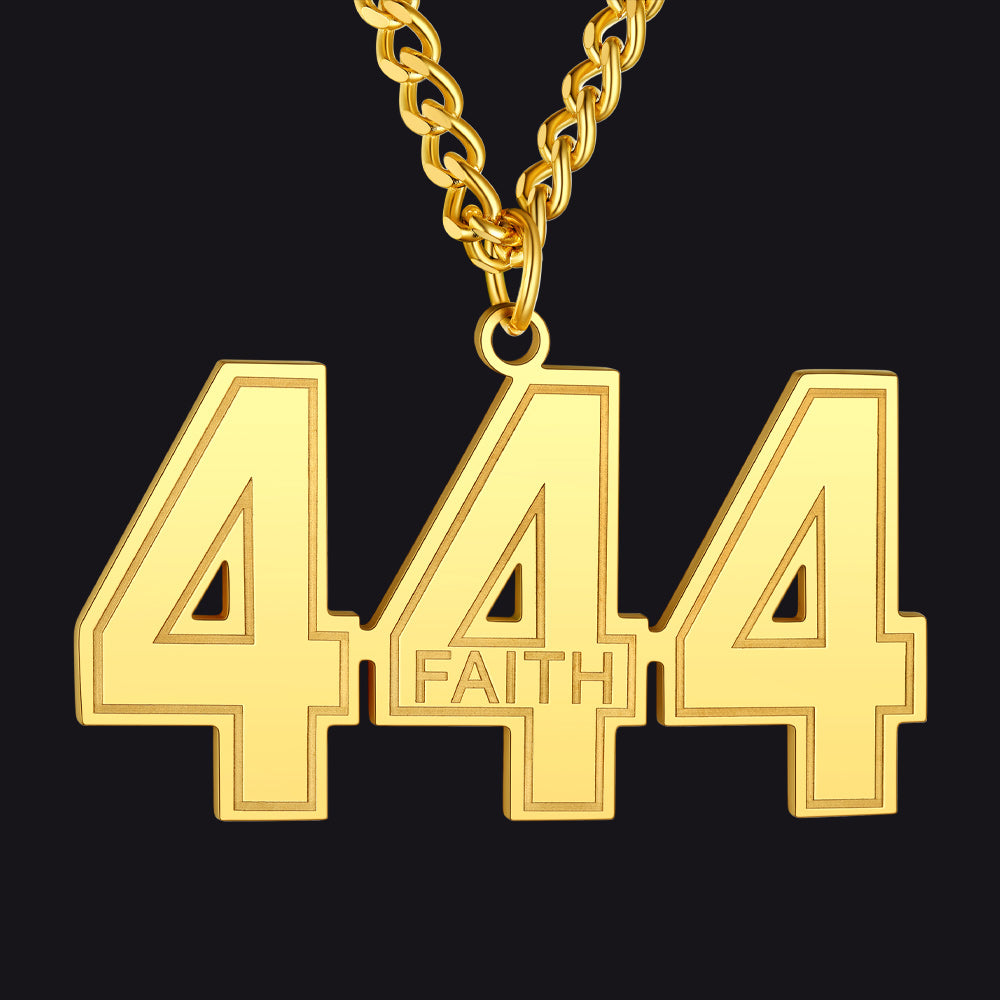 Custom 3 Digits / Gold Custom Sports Jersey Number Necklace for Sport Fans