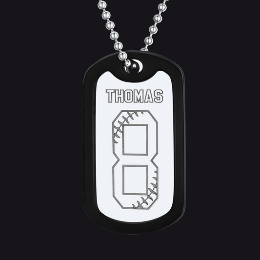 Personalized jersey number dog tag necklace for athletesimg