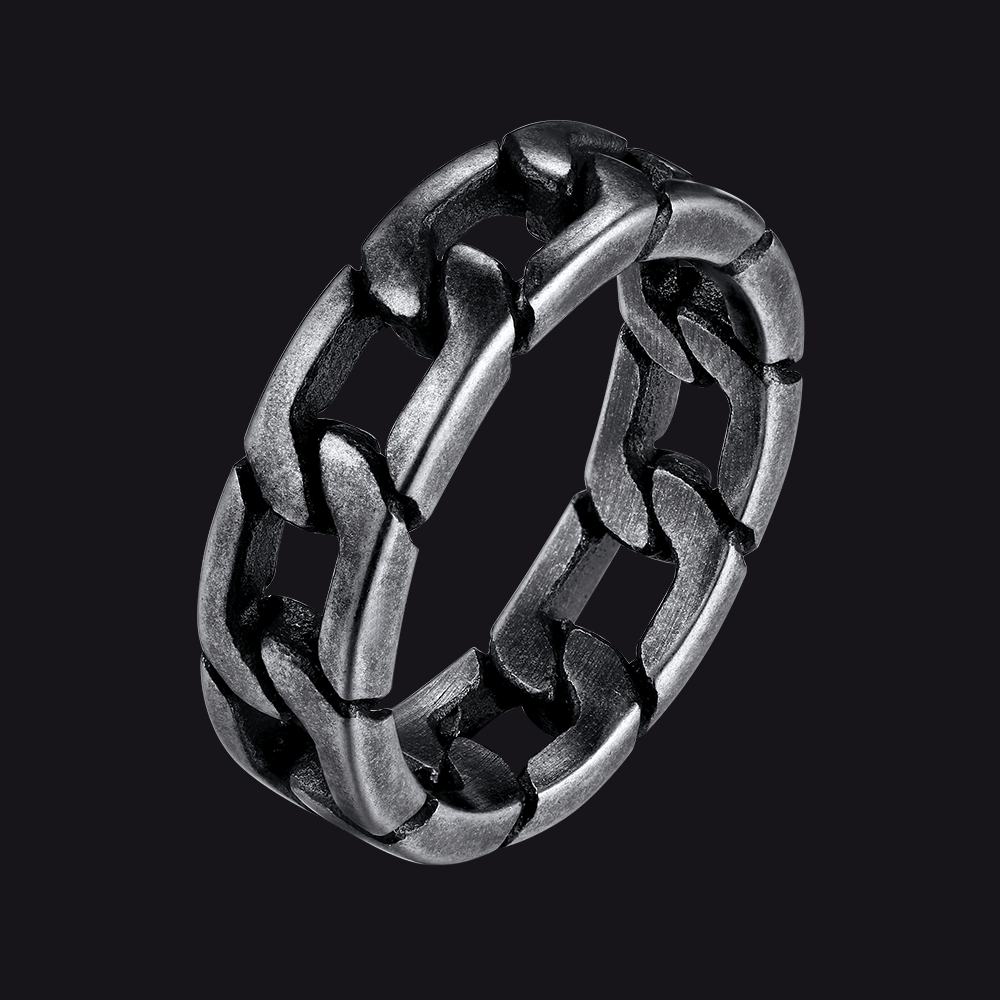 FaithHeart Viking LINK Band Ring Stainless Steel