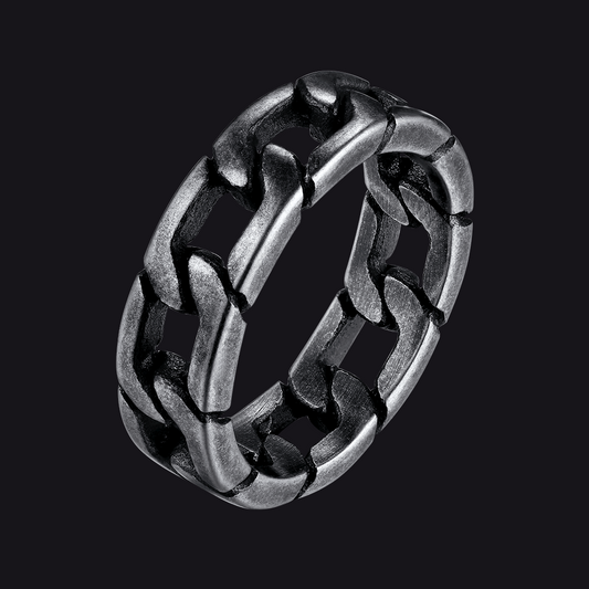 Chunky Cuban Link Ring For Men Stainless Steel