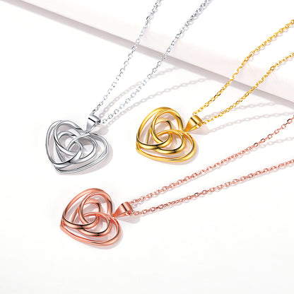 Sterling Silver Heart Celtic Knot Pendant Necklace for Women - FaithHeart Jewelry