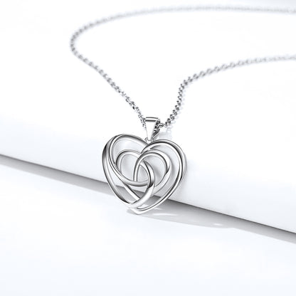 Sterling Silver Heart Celtic Knot Pendant Necklace for Women - FaithHeart Jewelry