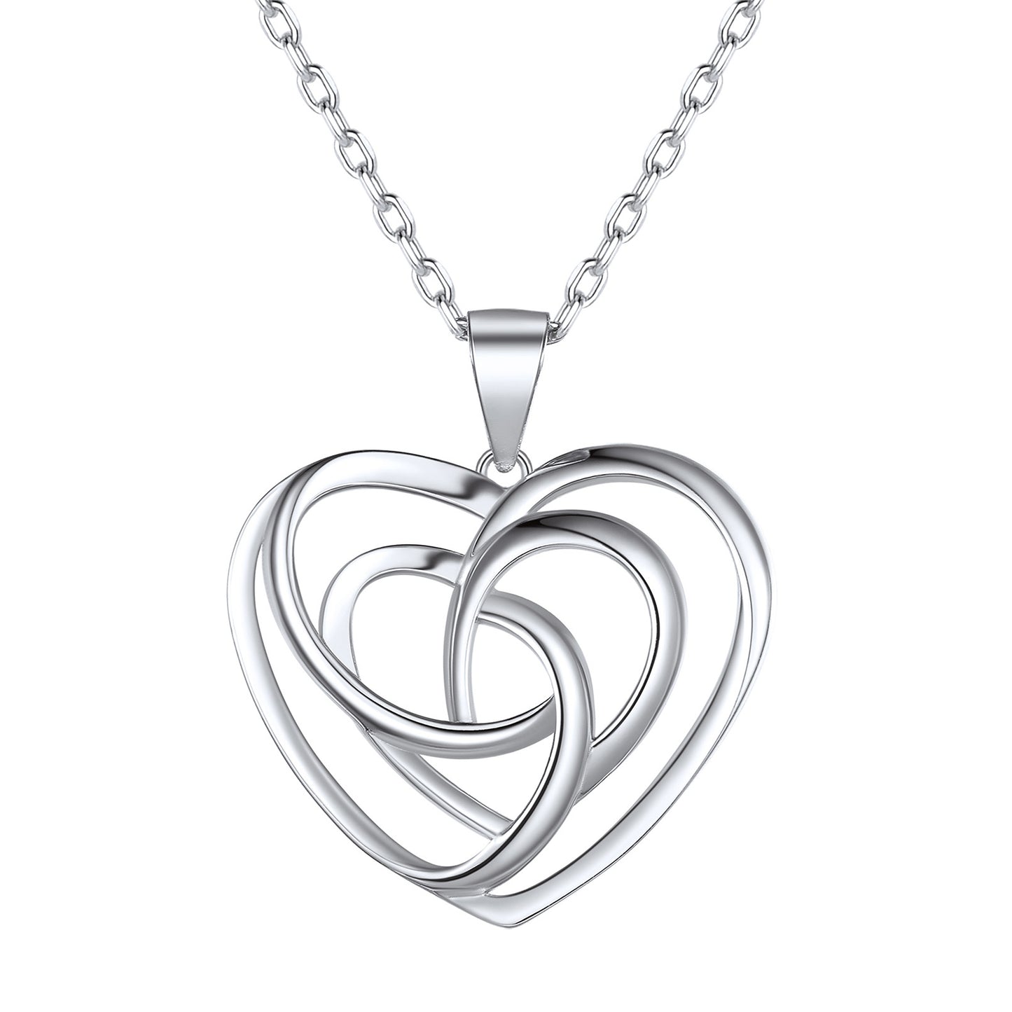 Sterling Silver Heart Celtic Knot Pendant Necklace for Women - FaithHeart Jewelry