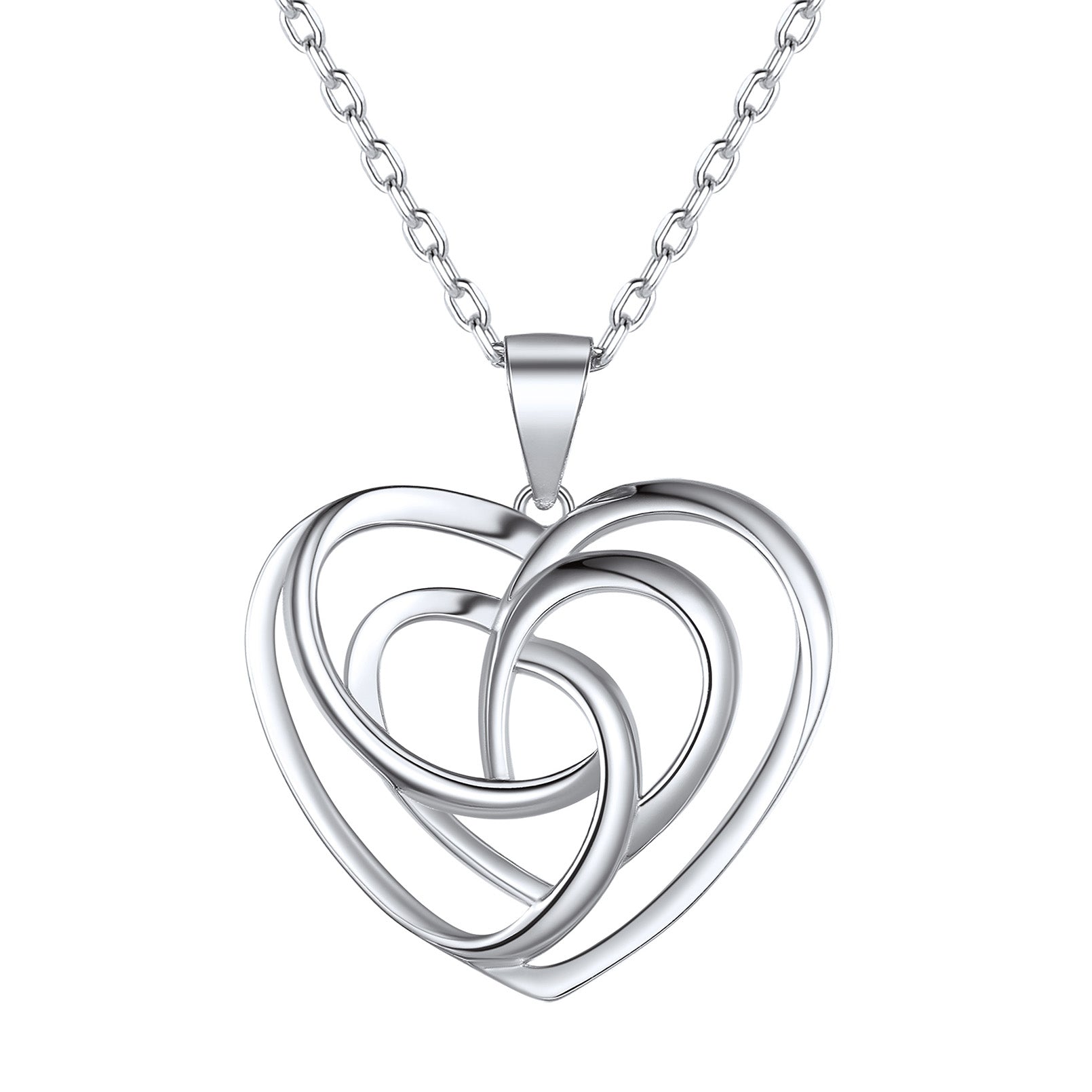 Sterling Silver Heart Celtic Knot Pendant Necklace for Women - FaithHeart Jewelry