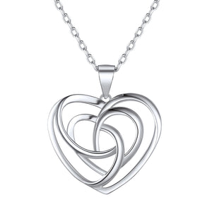 Sterling Silver Heart Celtic Knot Pendant Necklace for Women - FaithHeart Jewelry