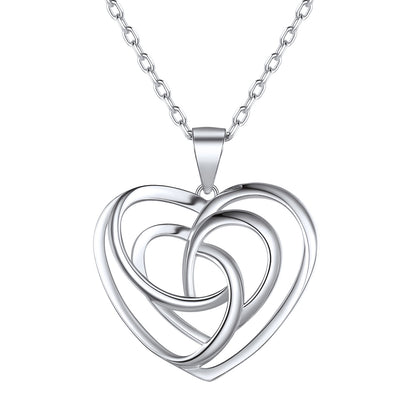 Sterling Silver Heart Celtic Knot Pendant Necklace for Women - FaithHeart Jewelry