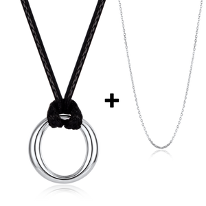 925 Sterling Silver Circle Pendant Necklace for Men