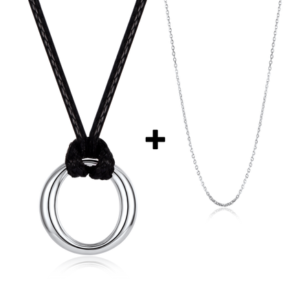 925 Sterling Silver Circle Pendant Necklace for Men