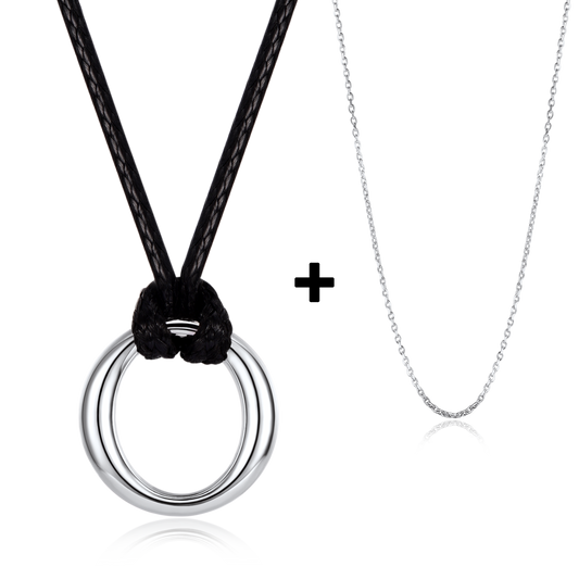 925 Sterling Silver Circle Pendant Necklace for Menimg
