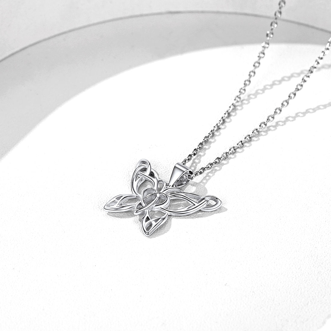 FaithHeart Celtic Knot Butterfly Pendant Necklace in Sterling Silver FaithHeart
