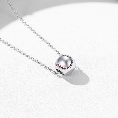 FaithHeart Sterling Silver Baseball Pendant Necklace FaithHeart Jewelry