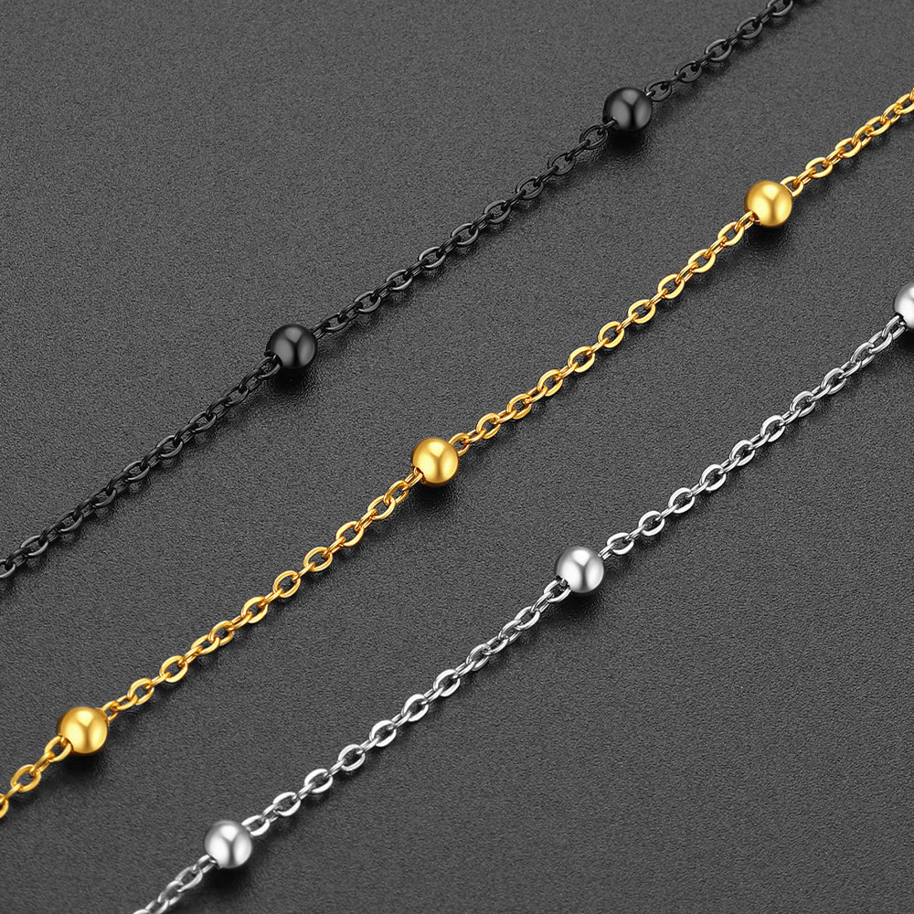  Cable Chain Bobble Anklet Summer Beach Jewelry for Women