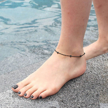  Cable Chain Bobble Anklet Summer Beach Jewelry for Women