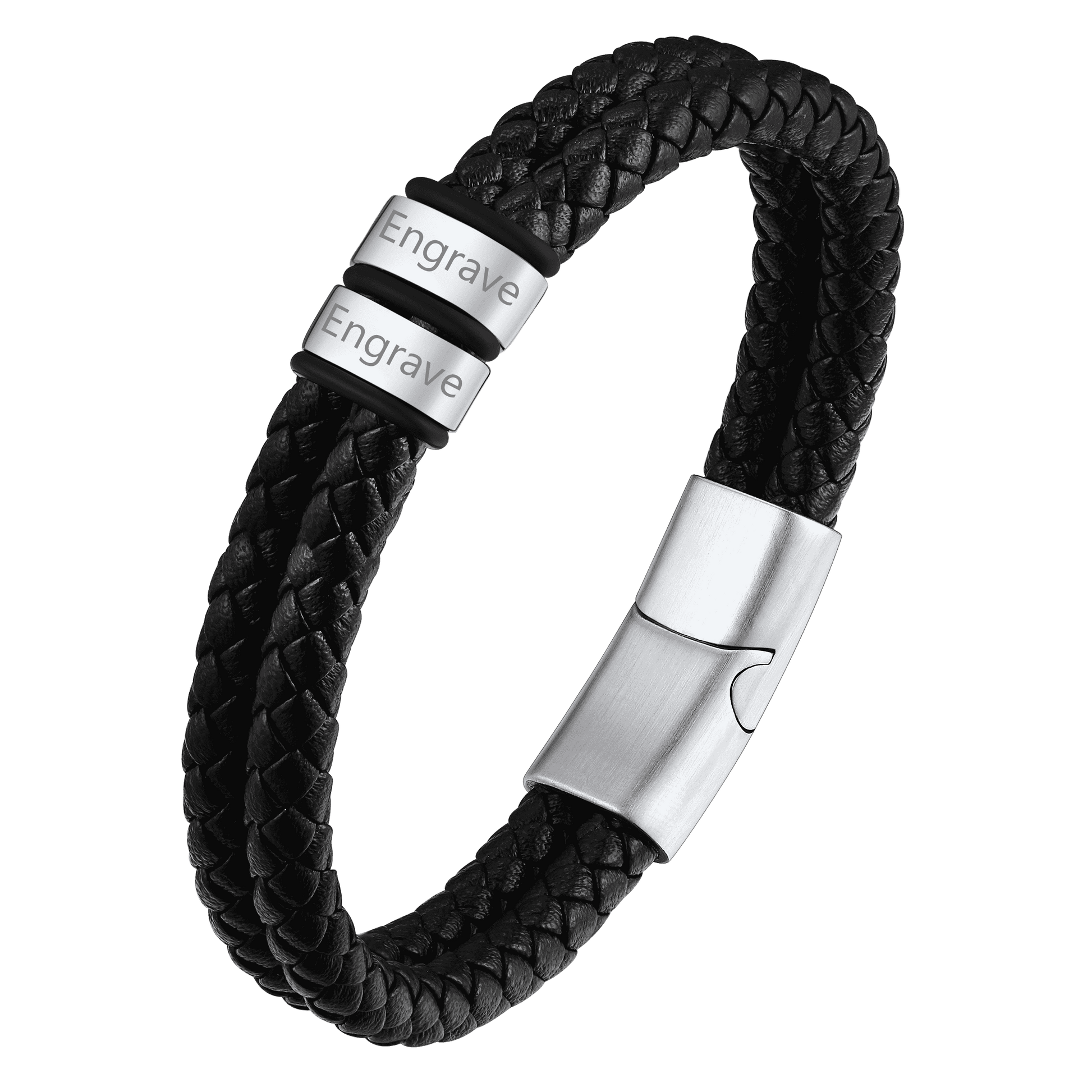 FaithHeart Personalized For Unisex Leather Custom Beaded Braided Bracelet FaithHeart