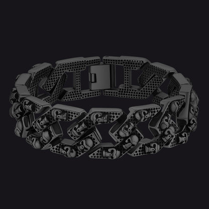 FaithHeart Gothic Skull Chunky Chain Bracelet Stainless Steel