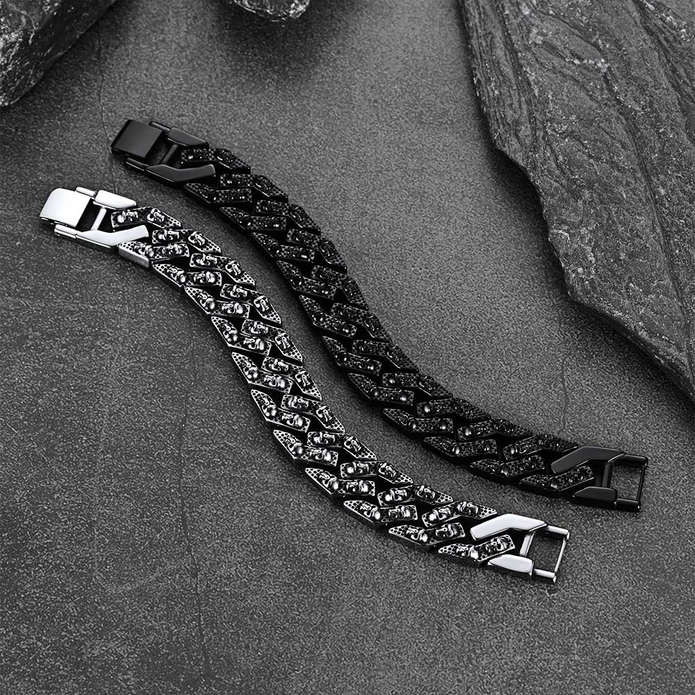 FaithHeart Gothic Skull Chunky Chain Bracelet Stainless Steel FaithHeart