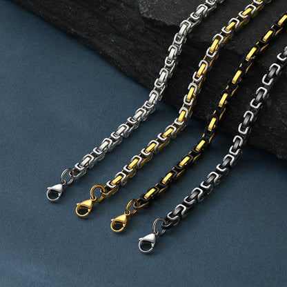  4MM/6MM/8MM Width Byzantine Chain Necklace for Men