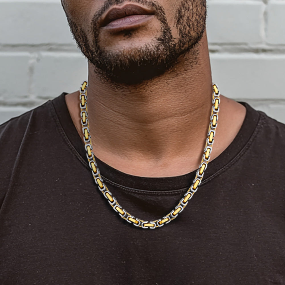 Byzantine Chain Necklace for Men | Stainless Steel – FaithHeart