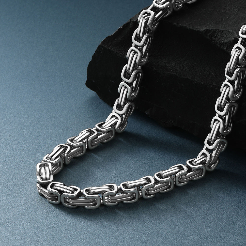  4MM/6MM/8MM Width Byzantine Chain Necklace for Men