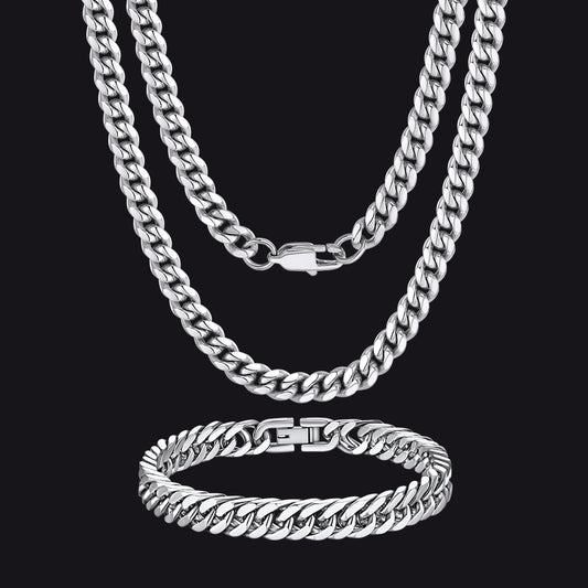 6mm Cuban Chain & 8mm Bracelet Gift Set for Menimg