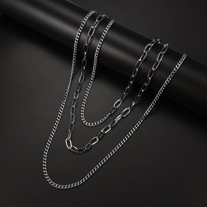 18 23 28 Inch Square Clasp Cuban Chain Set