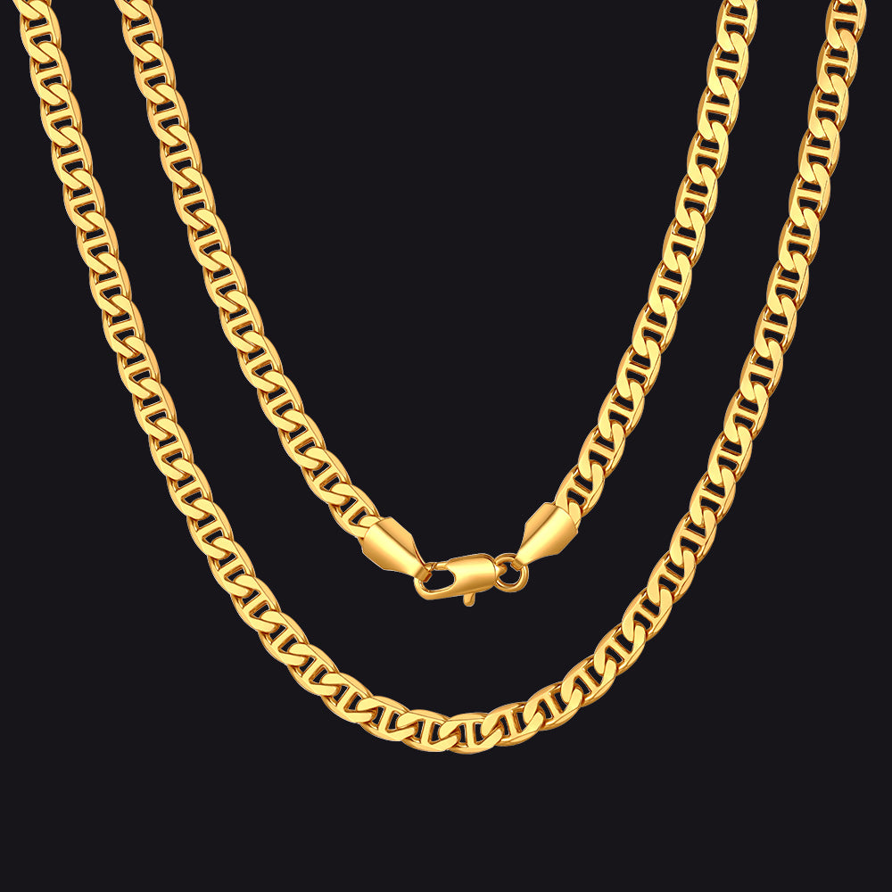 5MM Anchor Marine Chain Link Necklace for Men - FaithHeart Jewelry